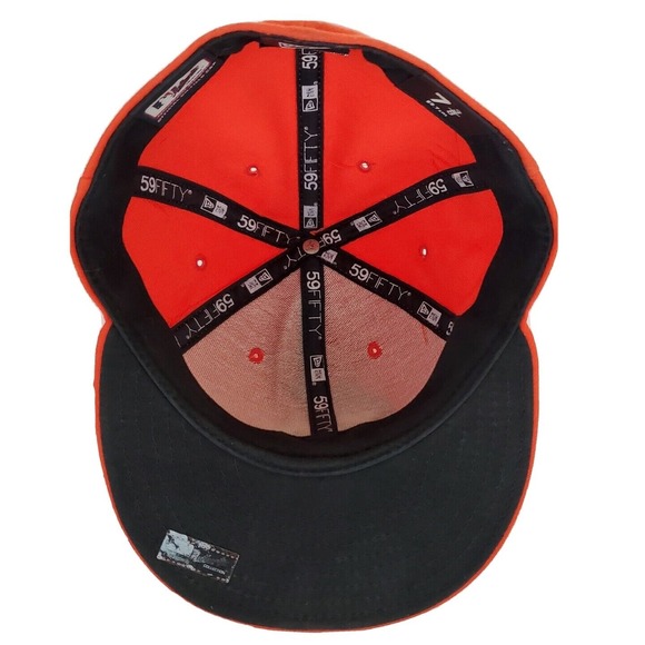 Florida Miami Marlins Hat 7 3/8 Orange New Era Fitted MLB Cap 59 Fifty USA Made - Picture 5 of 8